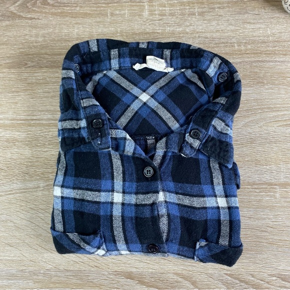 Seven Sisters blue plaid button up flannel shirt - Picture 4 of 7